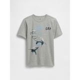 GAP Erkek Çocuk Gri Grafik Baskılı T-Shirt