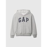Gap Erkek Çocuk Gri Relaxed Gap Logo Fermuarlı Sweatshirt - XS