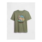 GAP Erkek Çocuk Haki Grafik Baskılı T-Shirt