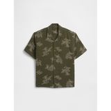 Gap Erkek Çocuk Haki Kids Textured Vacay Gömlek - Yeşil - 8 Yaş