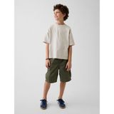 Gap Erkek Çocuk Haki Relaxed Easy Kargo Şort - Yeşil - 10 Yaş