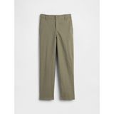 Gap Erkek Çocuk Haki Relaxed Keten Karışımlı Pantolon - Yeşil - 8 Yaş