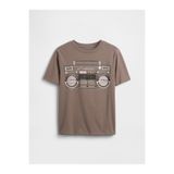 GAP Erkek Çocuk Kahverengi Grafik Baskılı T-Shirt