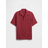 Gap Erkek Çocuk Kırmızı Kids Textured Vacay Gömlek - 6 - 7 Yaş