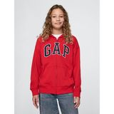 Gap Erkek Çocuk Kırmızı Relaxed Gap Logo Fermuarlı Sweatshirt - 2XL