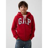 Gap Erkek Çocuk Kırmızı Sherpa Astarlı Logo Fermuarlı Sweatshirt - XL