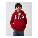 Gap Erkek Çocuk Kırmızı Sherpa Astarlı Logo Fermuarlı Sweatshirt