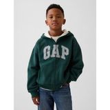 GAP Erkek Çocuk Koyu Yeşil VintageSoft Logo Fermuarlı Sweatshirt