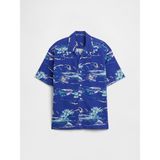 Gap Erkek Çocuk Mavi Kids Textured Vacay Gömlek - 4 - 5 Yaş