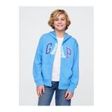 GAP Erkek Çocuk Mavi Relaxed Gap Logo Fermuarlı Sweatshirt