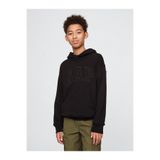 GAP Erkek Çocuk Siyah Logo Relaxed Havlu Kumaş Sweatshirt