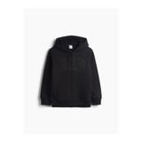 GAP Erkek Çocuk Siyah Sherpa Astarlı Logo Fermuarlı Sweatshirt