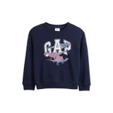 GAP Erkek Çocuk Sweatshirt, Lacivert, 3 Yaş, Oversized Logo Crew