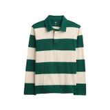 Gap Erkek Çocuk Uzun Kollu Rugby Polo, Yeşil Çizgili, XS