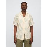 GAP Erkek Çok Renkli Standard Fit Keten Karışımlı Vacay Gömlek, XS