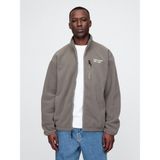 Gap Erkek Gri Gap Logo Arctic Fleece Fermuarlı Ceket