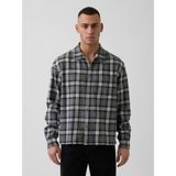 Gap Erkek Gri Organik Pamuk Relaxed Flannel Gömlek - S