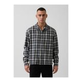 Gap Erkek Gri Organik Pamuk Relaxed Flannel Gömlek