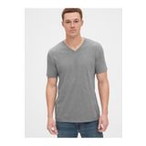 Gap Erkek Gri Pamuklu Jersey V Yaka T-Shirt
