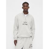 Gap Erkek Gri Vintagesoft Oversized Gap Logo Yarım Fermuarlı Sweatshirt