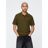 Gap Erkek Haki Örgü Polo T-Shirt - Yeşil