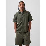 Gap Erkek Haki Poplin Relaxed Gömlek - Yeşil - XL