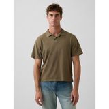 Gap Erkek Haki Relaxed Pique Polo T-Shirt - Yeşil - XL