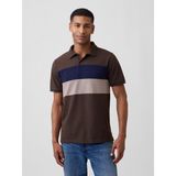 Gap Erkek Kahverengi Colorblock Stretch Pique Polo T-Shirt - M