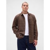 GAP Erkek Kahverengi Organik Pamuk Relaxed Flannel Gömlek