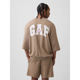Gap Erkek Kahverengi Oversized Gap Logo Fransız Havlu Kumaş T-Shirt - 2XL