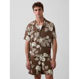 Gap Erkek Kahverengi Relaxed Camp Yaka Gömlek - 2XL