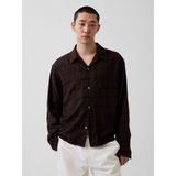 Gap Erkek Kahverengi Relaxed Straight-Hem Gömlek - XL