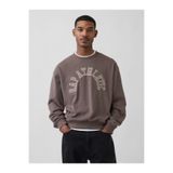 GAP Erkek Kahverengi VintageSoft Terry Oversized Athletic Sweatshirt