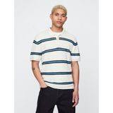 Gap Erkek Kırık Beyaz Dokulu Kroşe Polo T-Shirt - XS