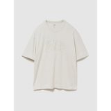 Gap Erkek Kırık Beyaz Heavyweight Gap Logo Relaxed Crop T-Shirt - XS