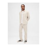 GAP Erkek Kırık Beyaz Kordon Kumaş Relaxed Straight Pantolon