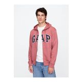 GAP Erkek Kırmızı Logo Fermuarlı Fransız Havlu Kumaş Sweatshirt