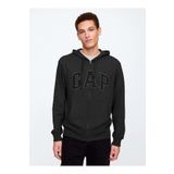 GAP Erkek Koyu Gri Logo Fermuarlı Fransız Havlu Kumaş Sweatshirt