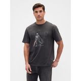Gap Erkek Koyu Gri Star Wars Darth Wader Grafik Baskılı T-Shirt