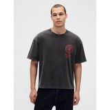 Gap Erkek Koyu Gri Stranger Things Reversible Grafik Baskılı T-Shirt