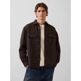 Gap Erkek Koyu Kahverengi Ultrasoft Denim Relaxed Utility Gömlek - XS