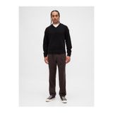 GAP Erkek Koyu Kahverengi Yün Karışımlı Relaxed Straight Pantolon