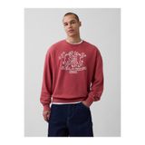 GAP Erkek Koyu Kırmızı Keith Haring Heavyweight Logo Sweatshirt