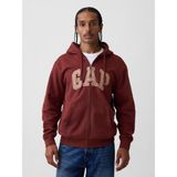 Gap Erkek Koyu Kırmızı Vintagesoft Arch Logo Tam Fermuarlı Sweatshirt