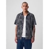 Gap Erkek Koyu Mavi Patchwork Resort Gömlek - XS