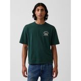 Gap Erkek Koyu Yeşil Heavyweight Gap Logo Relaxed Crop T-Shirt - XS