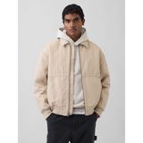 Gap Erkek Krem Canvas Bomber Ceket
