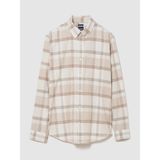 Gap Erkek Krem Kareli Oxford Gömlek - XS