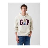GAP Erkek Krem Logo Fransız Havlu Kumaş Sweatshirt