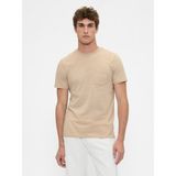 GAP Erkek Krem Organik Pamuk Cepli T-Shirt, XS